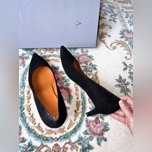 Marion Aquatalia Black Suede Kitten Heels - 9.5